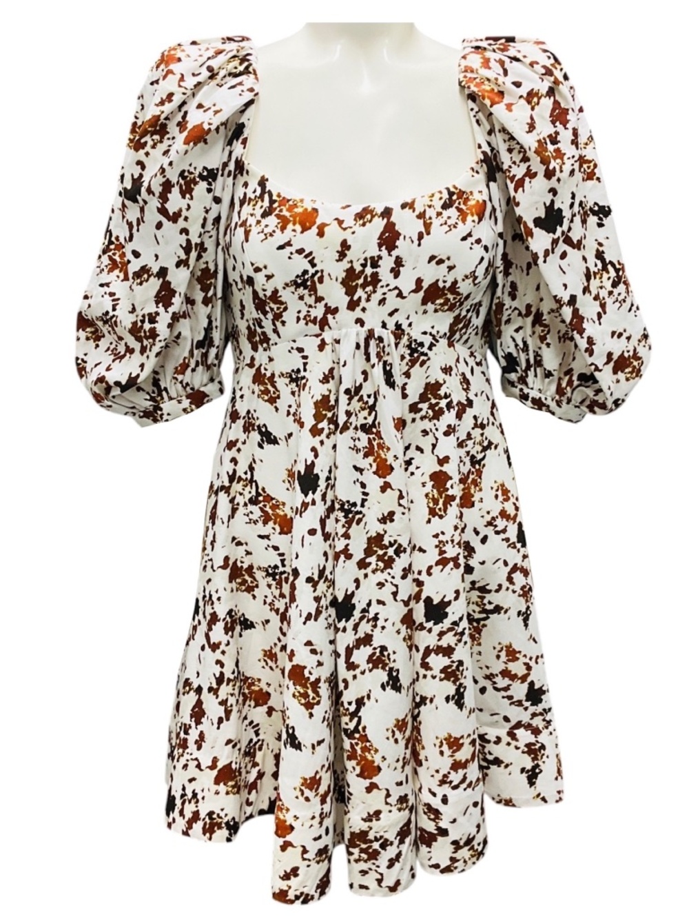 ACLER WHITE / BROWN JUNGLE PRINT DEWEY DRESS